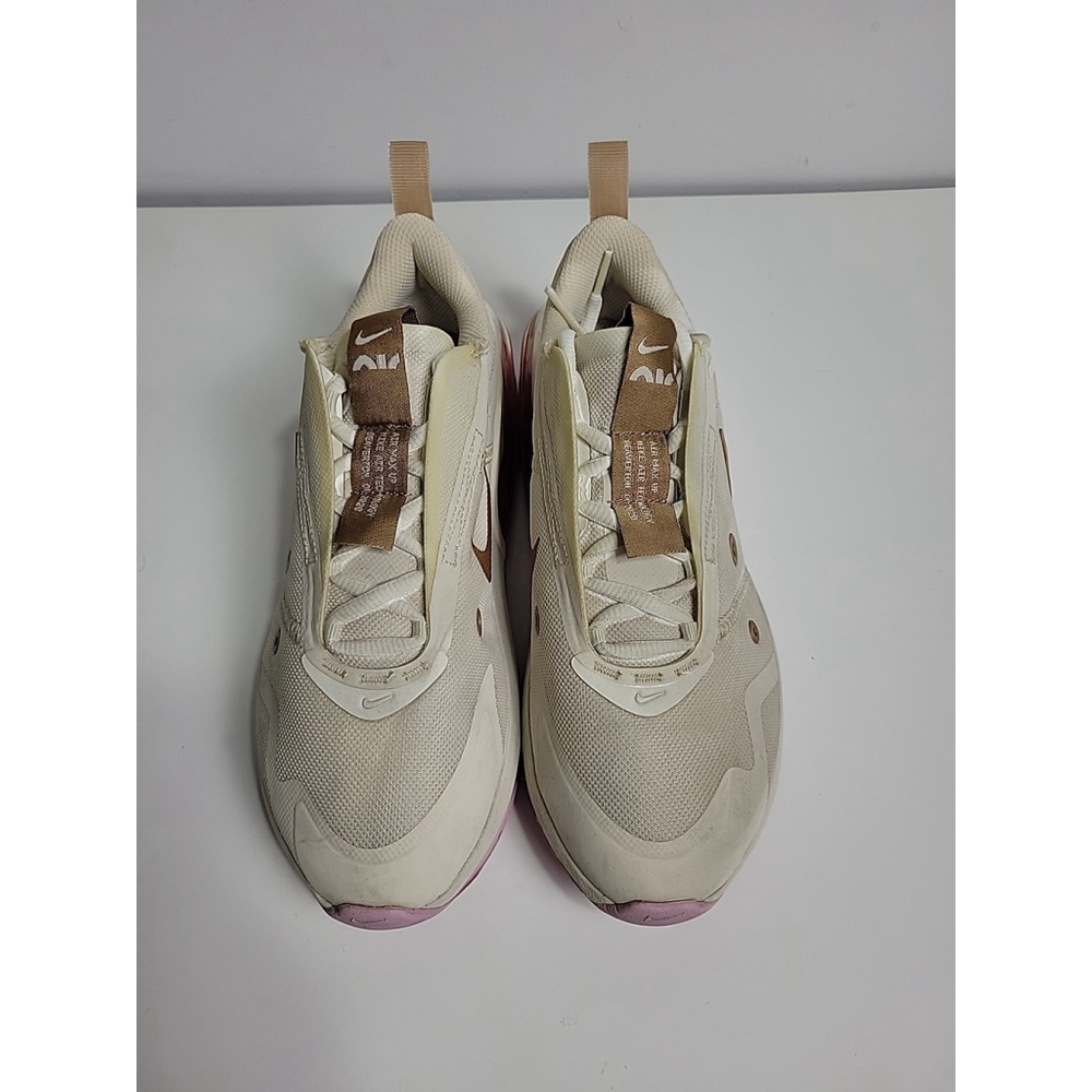 Nike Women's Cream and Pink Athletic Sneakers with Brown Swoosh - Picture 2 of 9